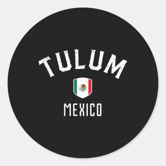 Tulum Mexico - Mexican Flag Tulum Tee  ラウンドシール (正面)