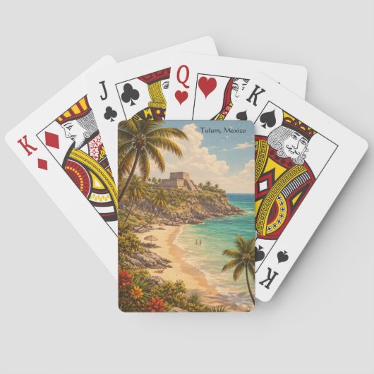 Tulum Mexico Retro Beach Destination トランプ (裏面)