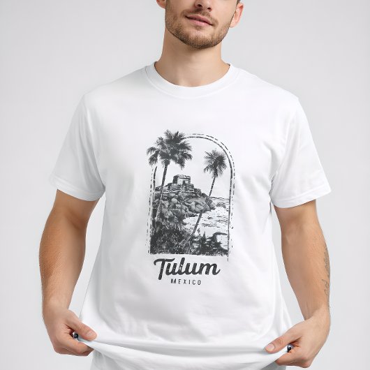 Tulum Mexico Vintage Travel Destination Mayan Ruin Tシャツ
