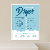 Tumble Dryer Instructions Laundromat Sign Poster ポスター