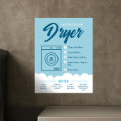 Tumble Dryer Instructions Laundromat Sign Poster ポスター