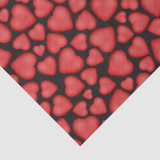 tumbled red hearts pattern 薄葉紙 (詳細)