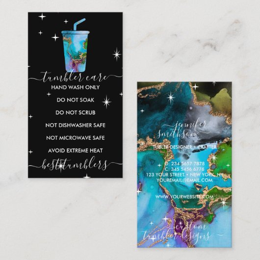 Tumblerロ気にゴグラデーションマルベルのテクスチャ黒 名刺 (正面/裏面)