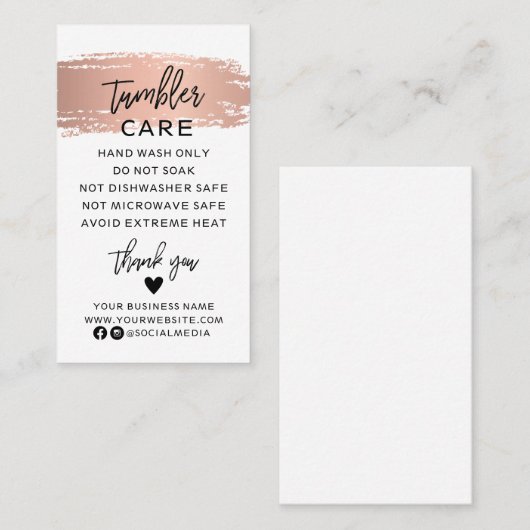 Tumbler指気に示カードとバラ金ゴールド 名刺 (正面/裏面)