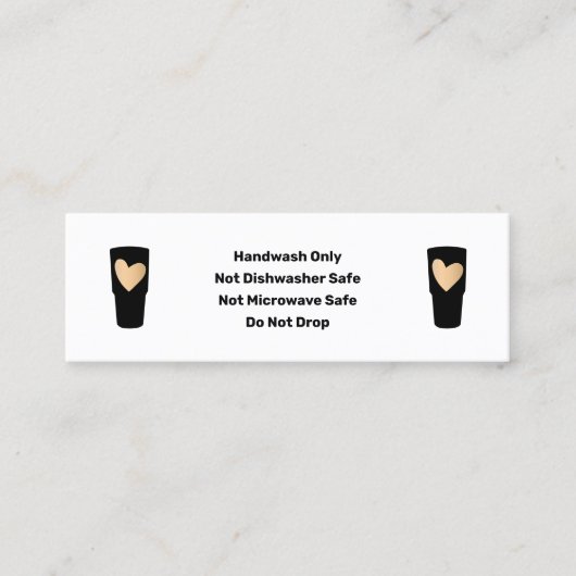 Tumbler指気に示金ゴールドハート名刺 スキニー名刺 (正面)