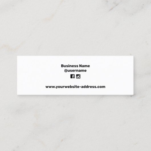 Tumbler指気に示金ゴールドハート名刺 スキニー名刺 (裏面)