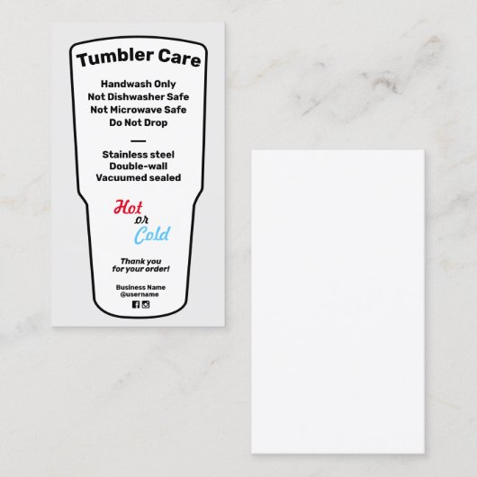 Tumbler 気に Instructions Business Card 名刺 (正面/裏面)