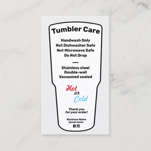 Tumbler 気に Instructions Business Card 名刺 (正面)