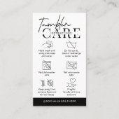 Tumbler Cup Care Instructions Minimalist Logo 名刺 (正面)