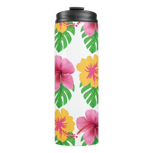 Tumbler with tropical flowers  タンブラー (正面)