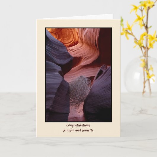 Tumbleweed Apache結婚の賛美ゲイLGBT カード (黄色い花)