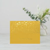 Tumeric and Gold Foil Yellow's 結婚 Thank You 箔シーズンポストカード (立ち正面)