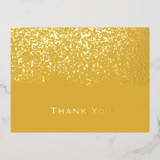 Tumeric and Gold Foil Yellow's 結婚 Thank You 箔シーズンポストカード (正面)