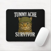 Tummy Ache Surviver CatミームおもしろいKitten Gift Men マウスパッド (マウス)