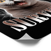 Tummy Ache Survivor Cat Meme Funny Quote Saying Ca ポスター (角)