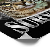 Tummy Ache Survivor Funny Cat Meme Sarcastic Quote ポスター (角)