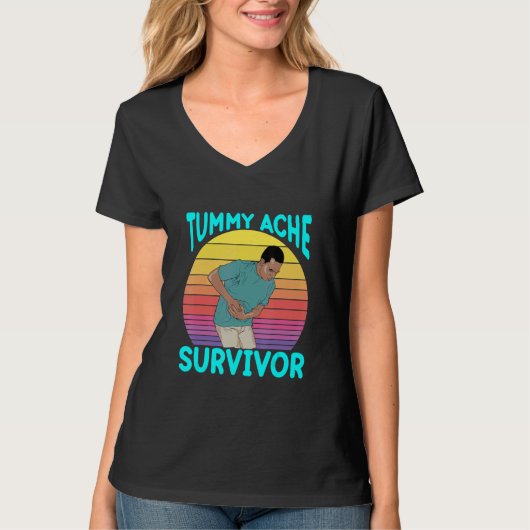 Tummy Ache Survivor Men Vintage Tシャツ (正面)