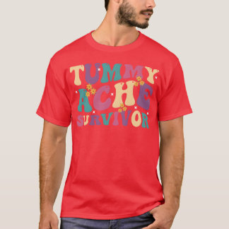 Tummy Ache Survivor Retro 70s family Tシャツ