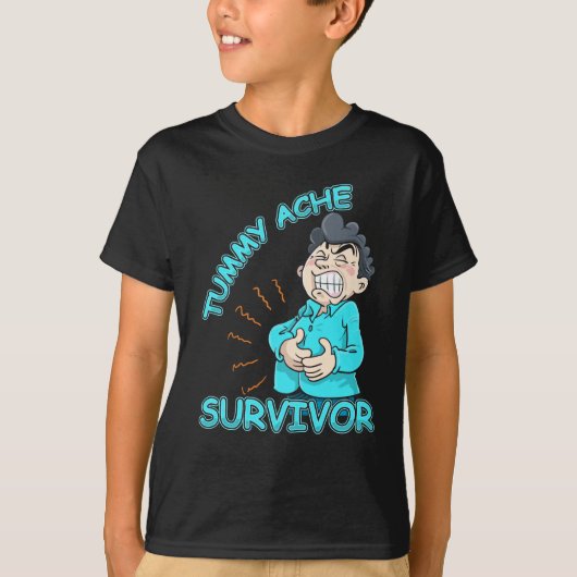 Tummy Ache Survivor Stomach Ache Tシャツ (正面)