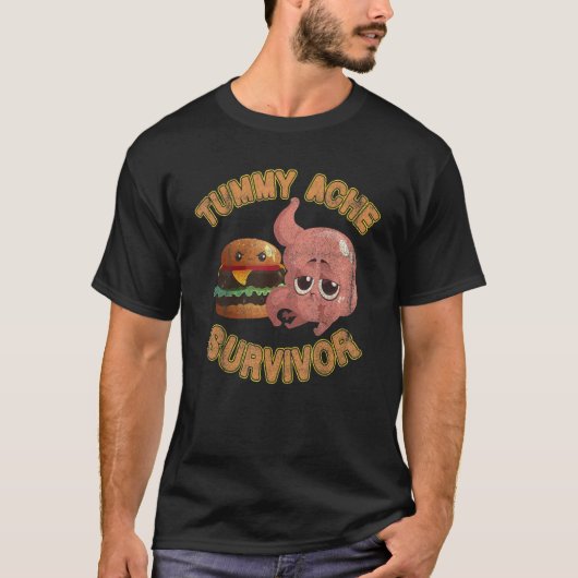 Tummy Ache Survivor Vintage Retro Tシャツ (正面)