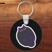 Tummy Chonky Black Cat Keychain キーホルダー (正面)