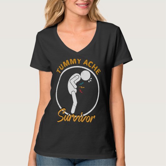 Tummy Pain Survivor Stomach Ache Tummy Ache Surviv Tシャツ (正面)