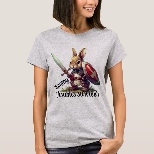 Tummy Troubles Survivor – Brave Bunny Edition Tシャツ (正面)