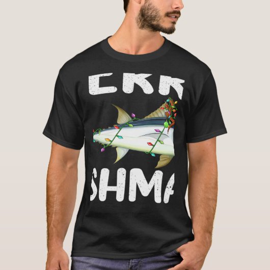Tuna Fish Xmas Lights Reindeer Hat Tuna Fish Chri Tシャツ (正面)