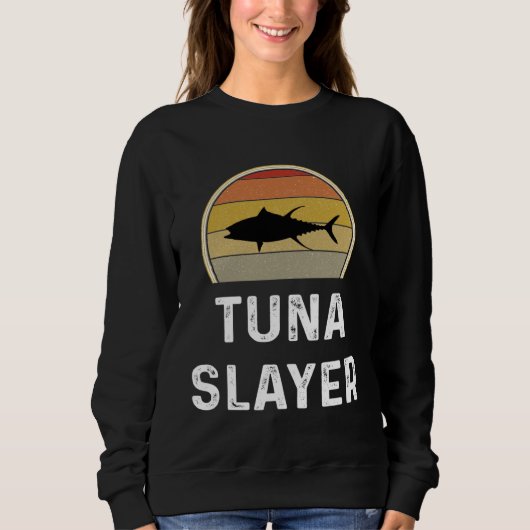 Tuna Slayer Fishing   Fisherman  Retro Fish スウェットシャツ (正面)