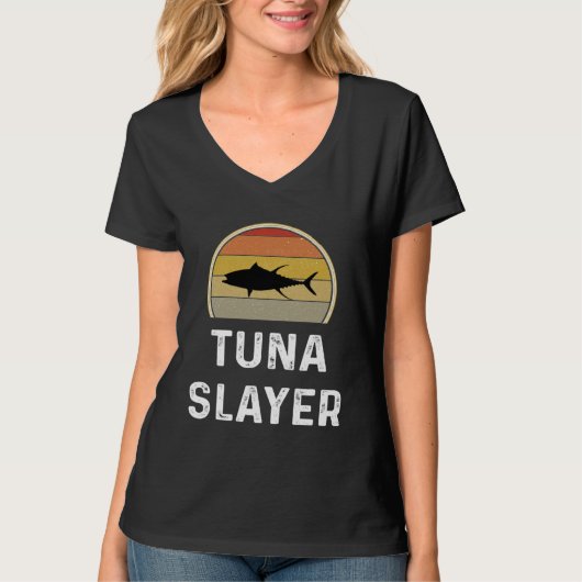 Tuna Slayer Fishing   Fisherman  Retro Fish Tシャツ (正面)