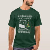 Tuna & Xmas – Pixel Cat Ugly Christmas  Tシャツ (正面)