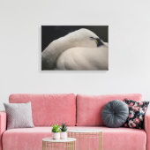 Tundra Swan sleeping Stretched Canvas Print キャンバスプリント (インサイチュ (リビング))
