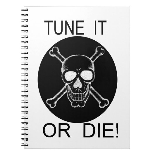Tune ItまたはDie Circleスカルノートパッド ノートブック (正面)