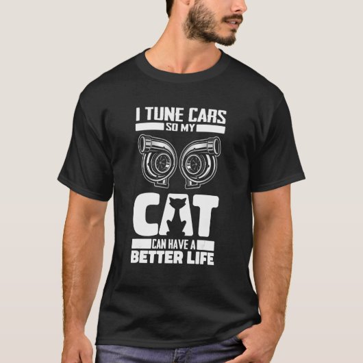 Tuner Cat Workshop  Garage Mechanic Car Tuning Tシャツ (正面)