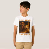 tung sahur cat selfie おもしろい brainrotイタリアン tシャツ (正面フル)