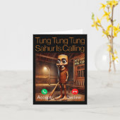 Tung Tung Sahurがアンサーコールをおもしろい呼んでいる カード (黄色い花)