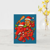 Tung Tung Sahur Riding Elephant Christmas Italian  カード (黄色い花)