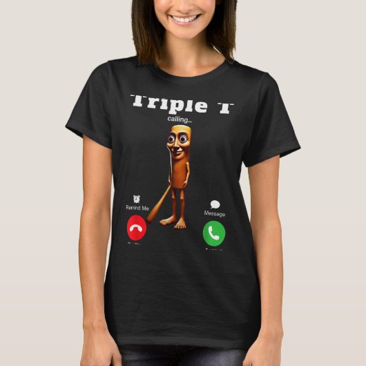 Tung Tung Tung サフールが呼んでいる面白いミーム Tシャツ (正面)