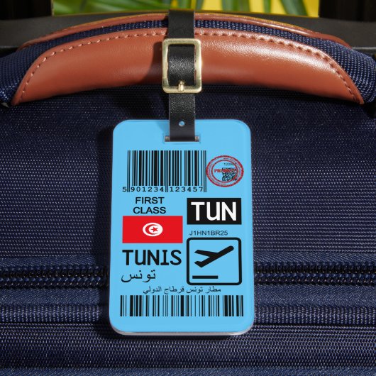 Tunis airport travel tag ラゲッジタグ (正面インサイチュ2)