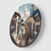 Tunis Tunisia Travel Medina ラージ壁時計 (傾斜)