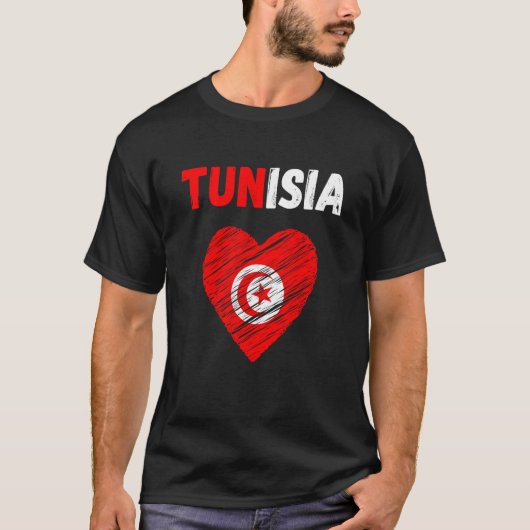 Tunisia Flag Holiday Tunisia Heart Tunisian Flag Tシャツ (正面)