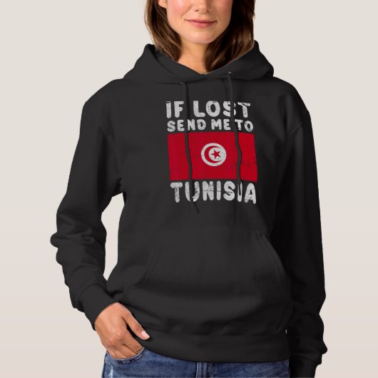 Tunisia Flag Souvenir  If lost send me to Tunisia パーカ (正面)