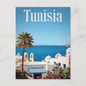 Tunisia Mediterranean Coast Retro ポストカード (正面)