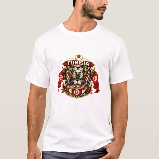 Tunisia World Cup 2026 Eagle Crest Football Fan Tシャツ (正面)