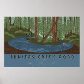 Tunitas Creek Road Cycling Poster ポスター (正面)
