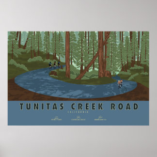 Tunitas Creek Road Cycling Poster ポスター