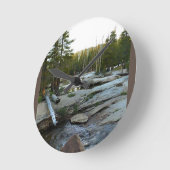 Tuolumne River by Campground, Yosemite, CA ラウンド壁時計 (傾斜)