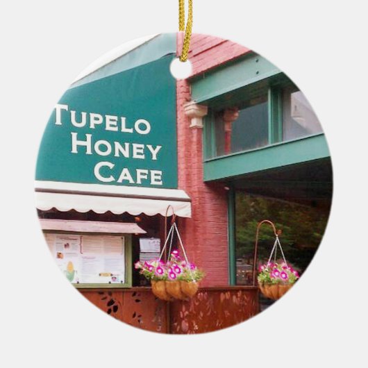 Tupeloの蜂蜜のカフェ、アシュビル、ノースカロライナ、Ornamen セラミックオーナメント (正面)