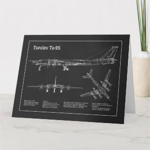 Tupolev Tu-95 – 飛行機の設計図の計画PD サンキューカード