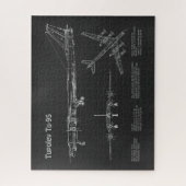 Tupolev Tu-95 – 飛行機の設計図の計画PD ジグソーパズル (縦)